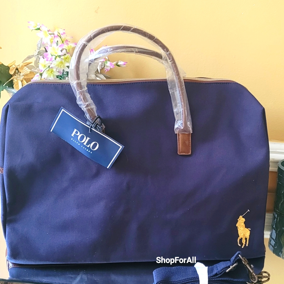 Polo Ralph Lauren Duffle Gym Bag Luggage Holdall Weekender Traveler Large New